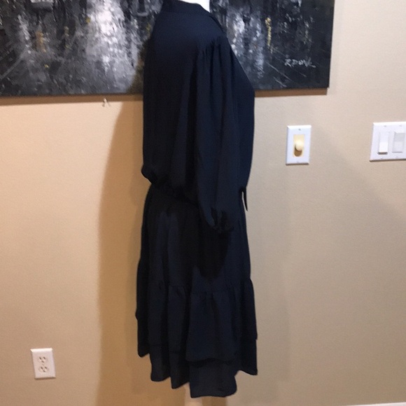 Nanette Lepore Navy Blue 3/4 Sleeve Size 12 Elastic Waist Lining - Picture 4 of 11